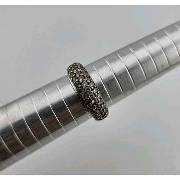 925 Sterling Silver Ring white Stone Vintage Band Size 9 - Picture 1 of 8